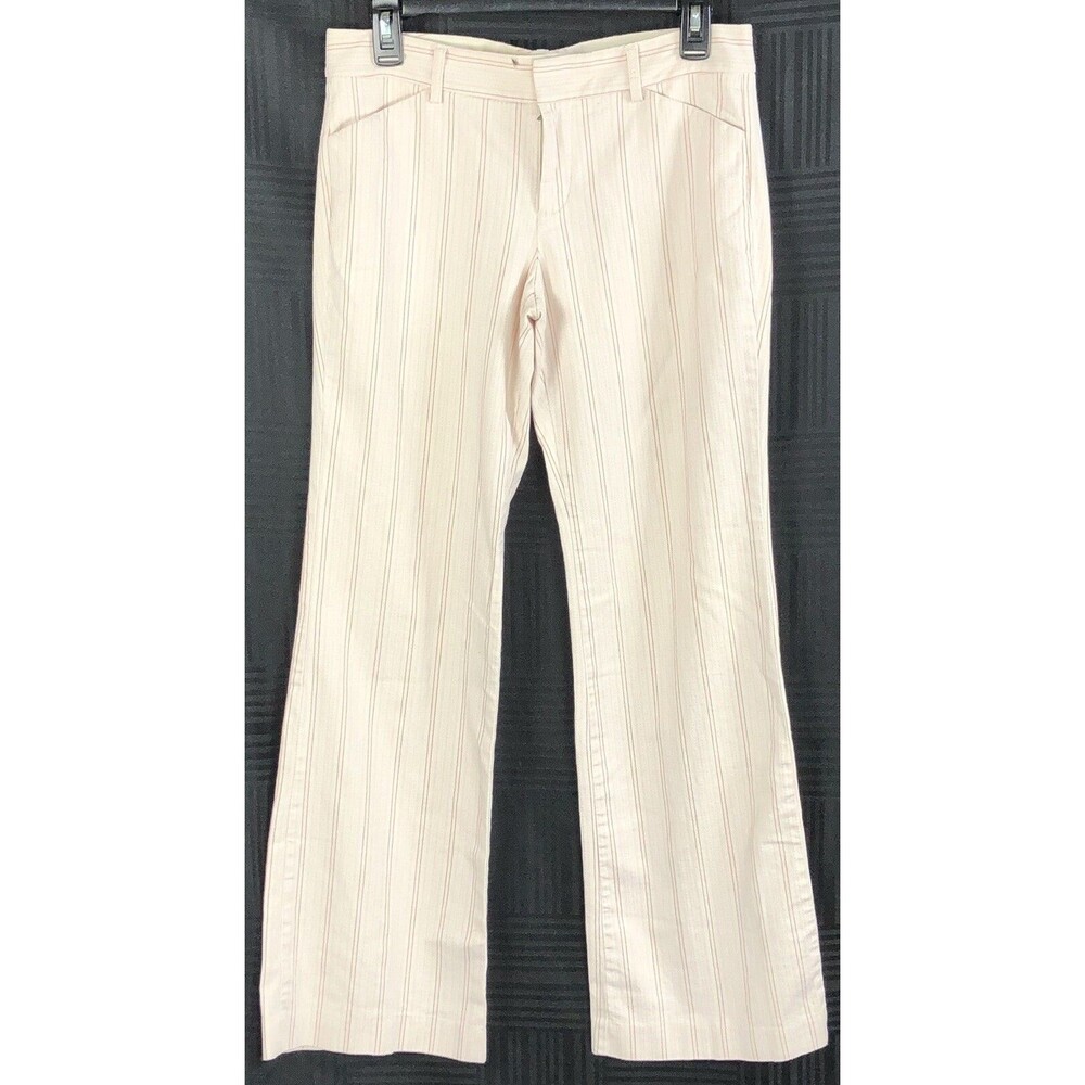 Vintage 2004 Gap mid rise pants 4 pink stripe flare pockets 29"W 30" IN Y2K Boho